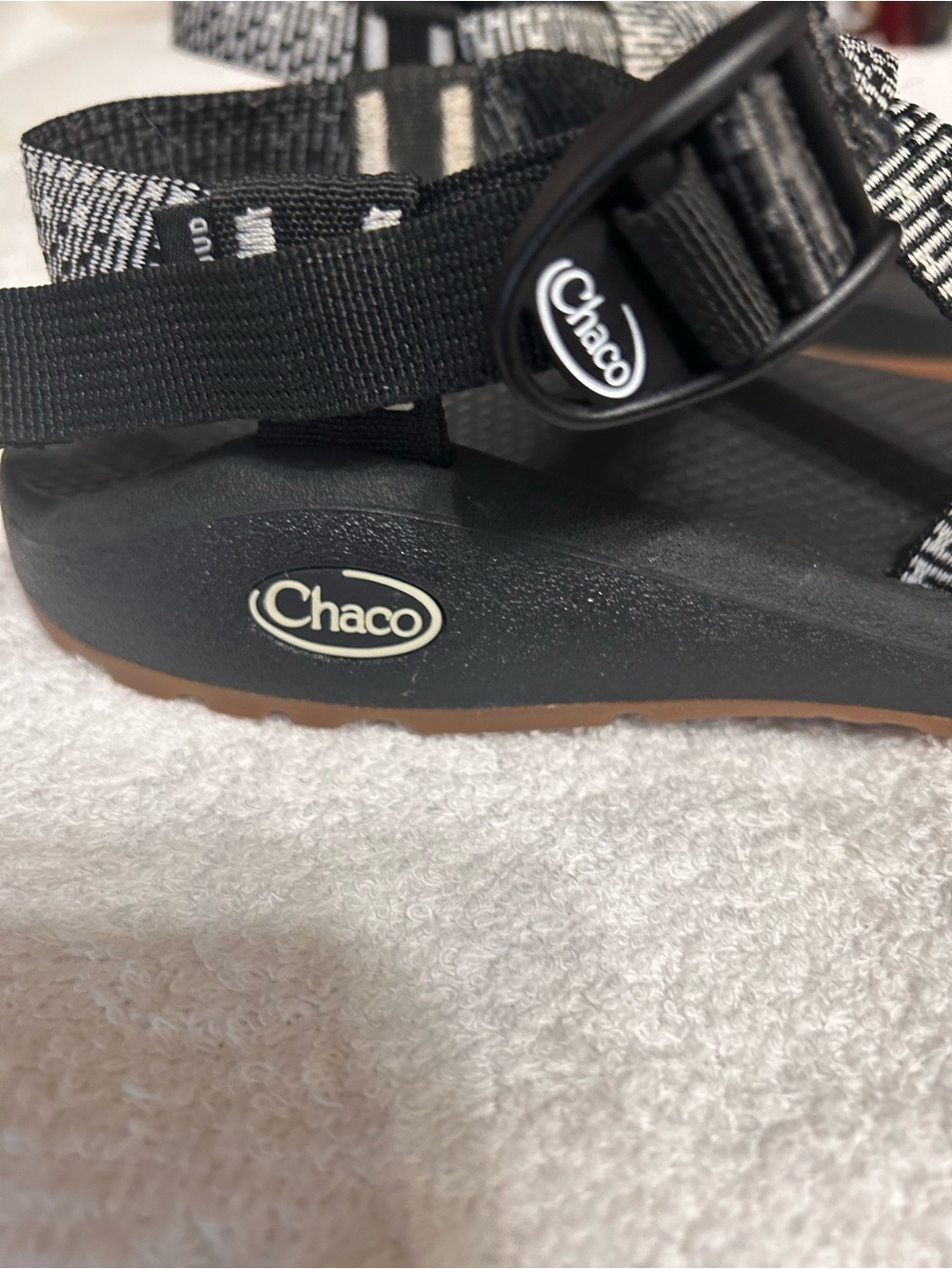 Chaco Z Women's Black Sandals with White-Patterned Straps - Picture 4 of 7